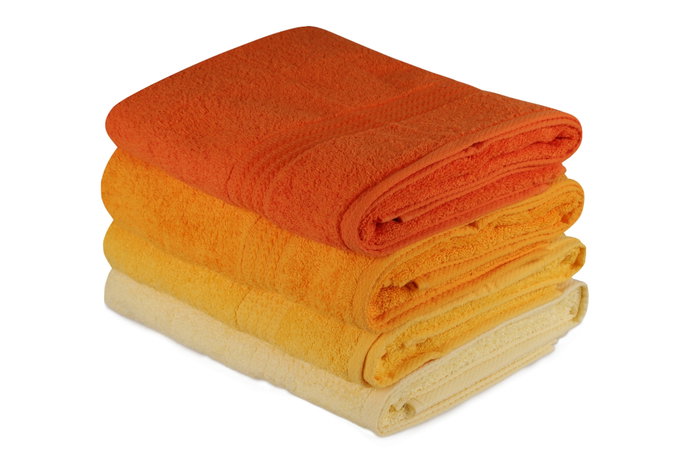 Aucune Juego de 4 toallas de baño - 70 x 140 cm - Amarillo Aucune Juego de 4 toallas de baño - 70 x 140 cm - Amarillo